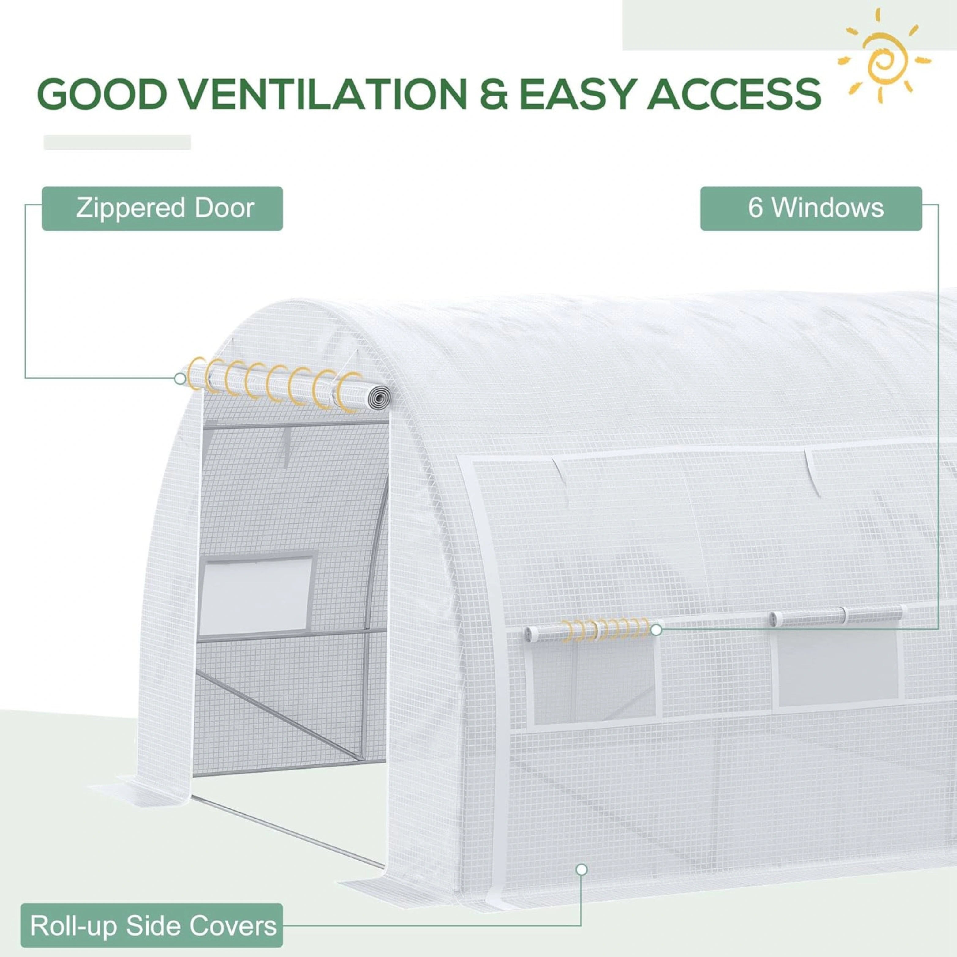 WALK-IN POLYTUNNEL GREENHOUSE 3×3×2M | GreenTonez